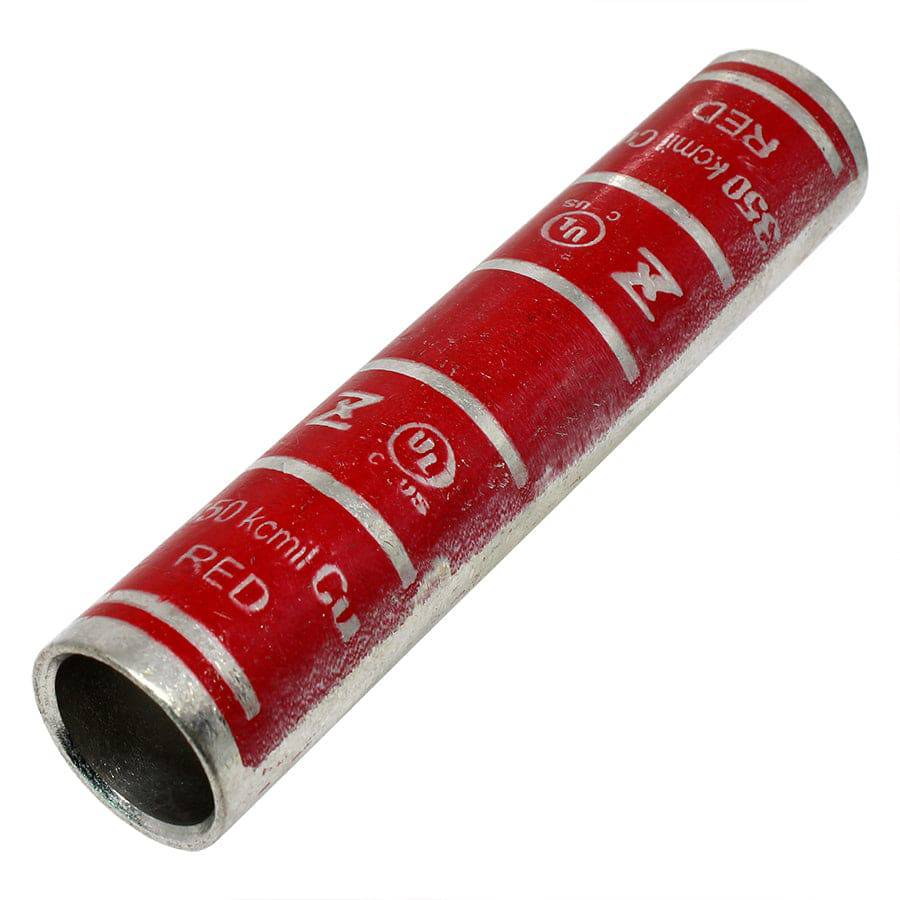 LC350 - 350 MCM Copper Compression Splice Connectors, Long Barrel, Red, 1 Piece