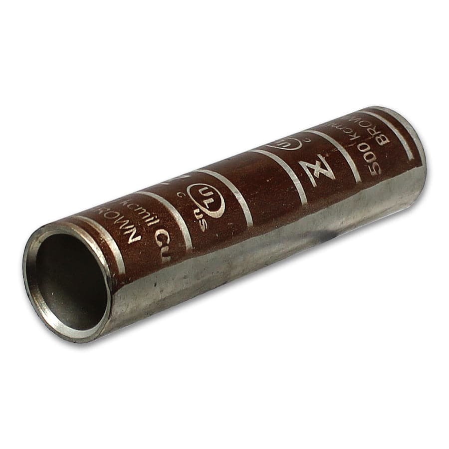LC500 - 500 MCM Copper Compression Splice Connectors, Long Barrel, Brown, 1 Piece