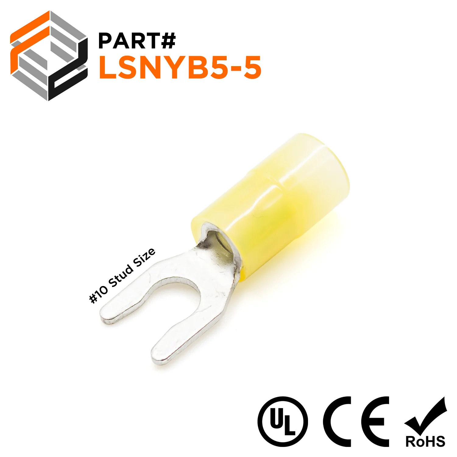 LSNYB5-5 Nylon Insulated Locking Spade Terminals 12-10 AWG