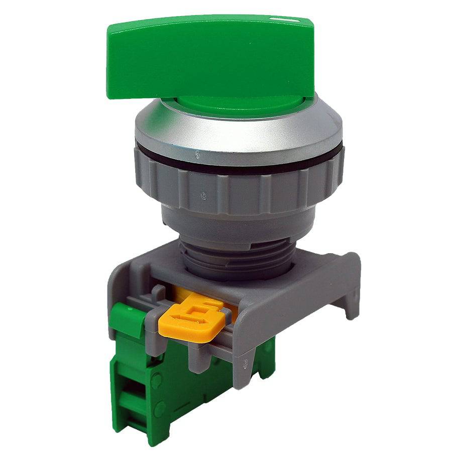 LSS30-1/O-GN - Long Knob Switch - 1 Contact (1/O) - 2 Positions (0-1) - Green