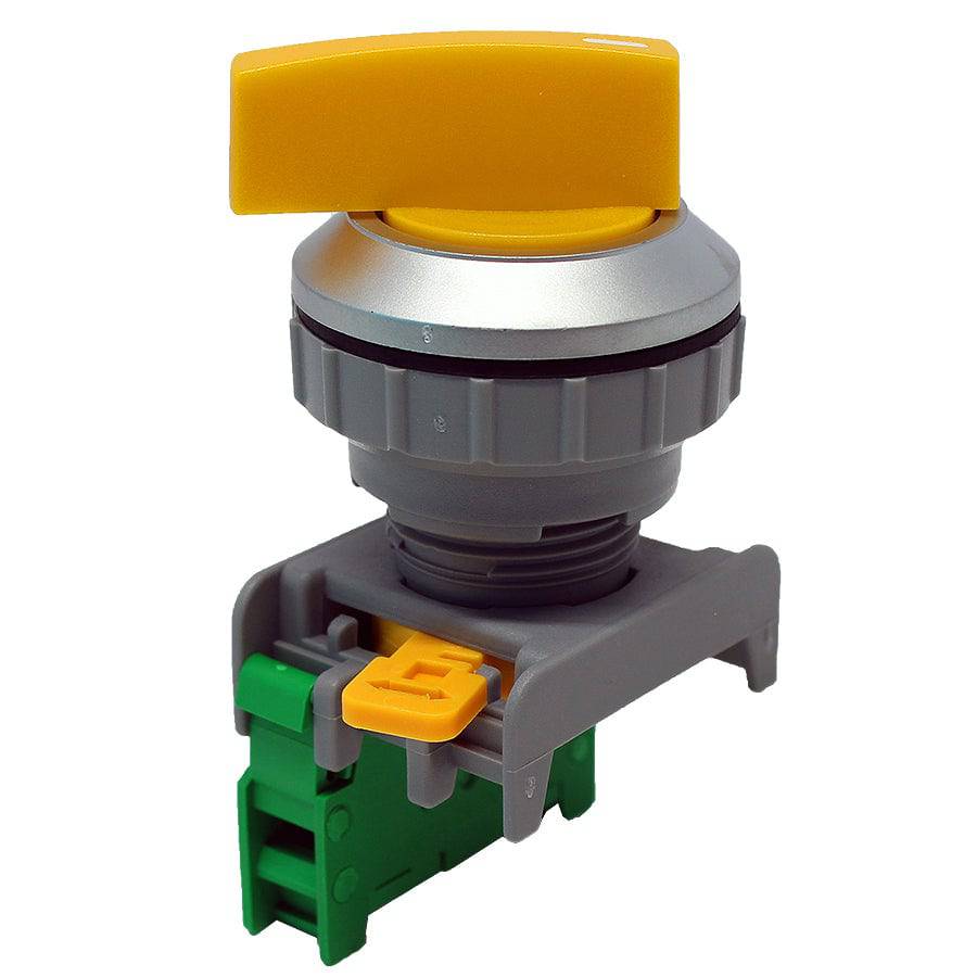 LSS30-1/O-YL - Long Knob Switch - 1 Contact (1/O) - 2 Positions (0-1) - Yellow