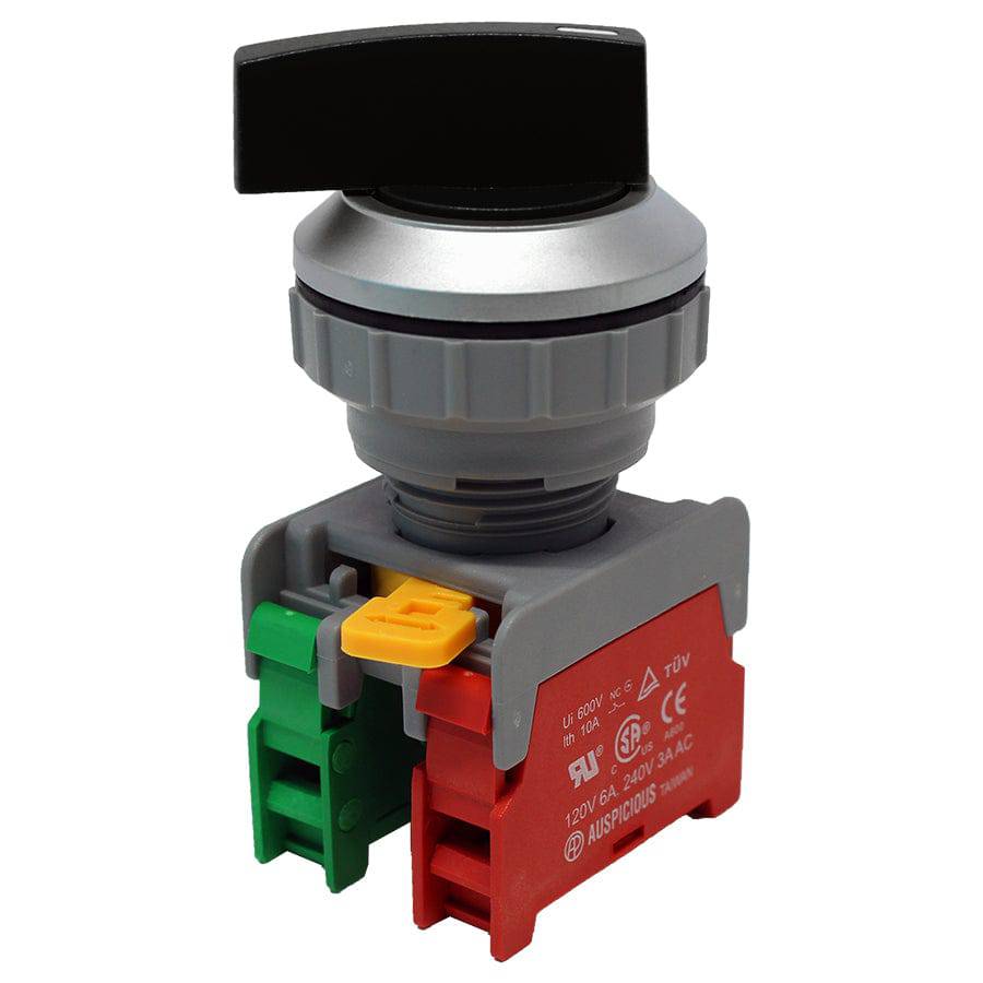 LSS30-1O/C-BK - Long Knob Switch - 1 Contact (1/O) - 2 Positions (0-1) - Black