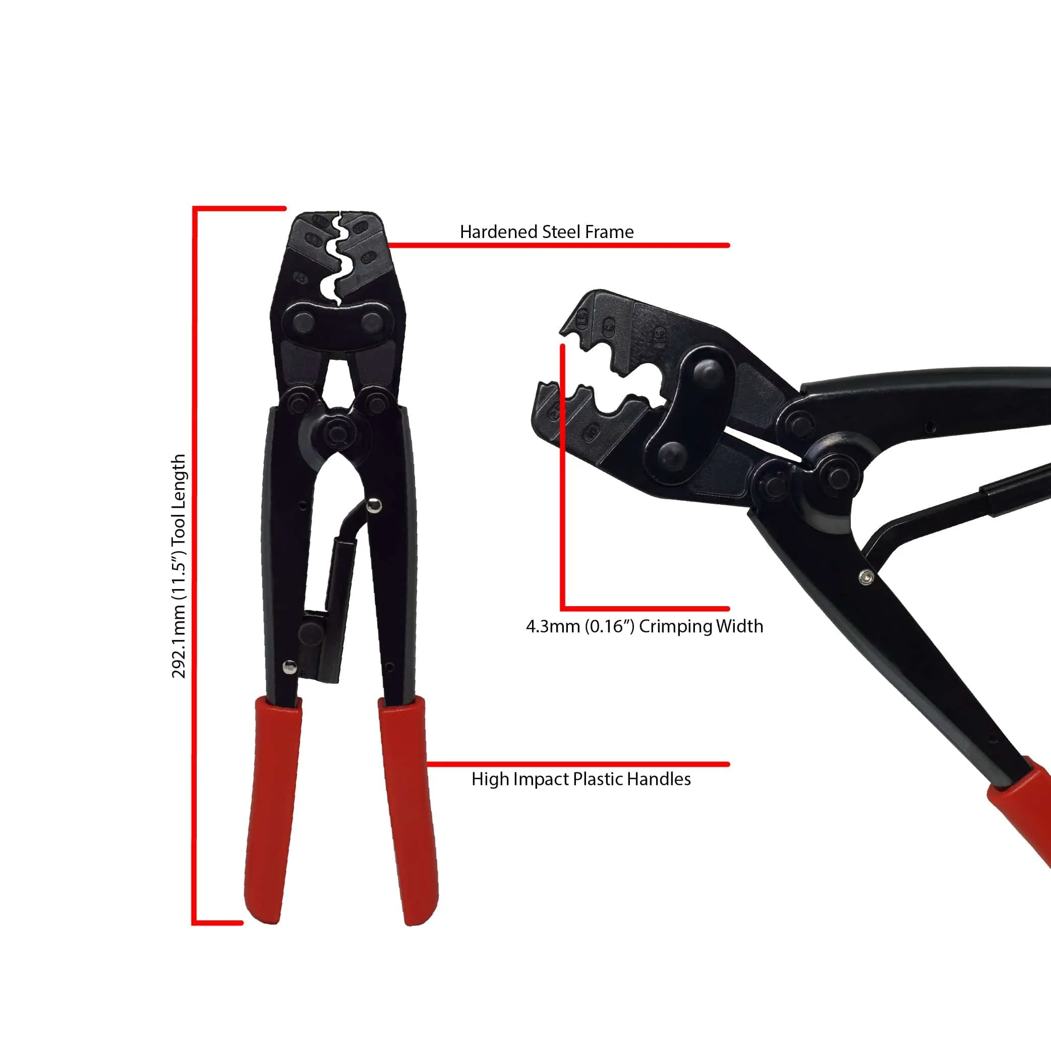 LY-2045D - UL Approved Copper Lug and Non Insulated Terminal Crimping Tool - 22-06 AWG - Image 2