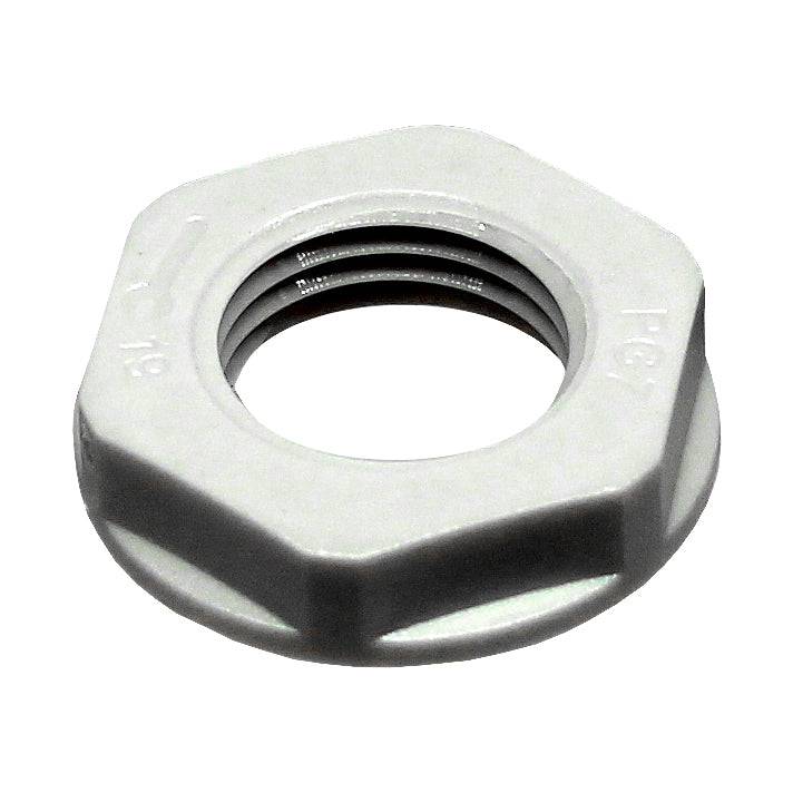 M12GY-LN - M12 Thread Nylon Lock Nut for Metric Cable Glands, Gray, UL Approved, 1 Piece