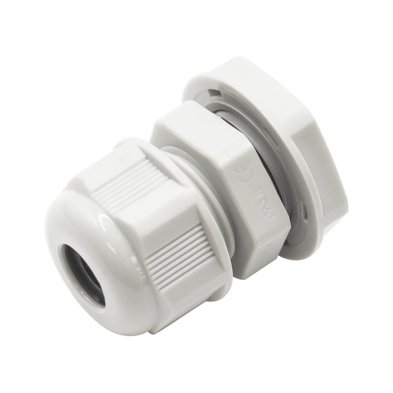 M1610GY - M16 x 1.5mm Metric Thread Nylon Cable Gland, Gray, Range: 3/16" to 3/8", UL Listed, IP68, IP69K - 1 Piece - Image 2