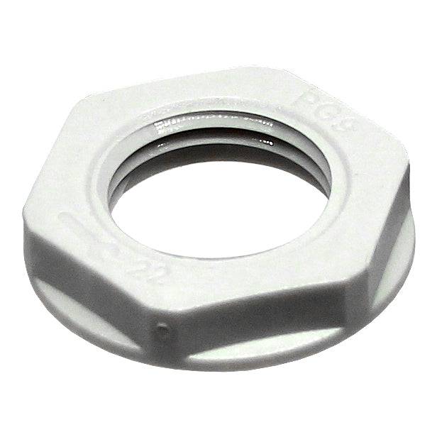 M16GY-LN - M16 Thread Nylon Lock Nut for Metric Cable Glands, Gray, UL Approved, 1 Piece
