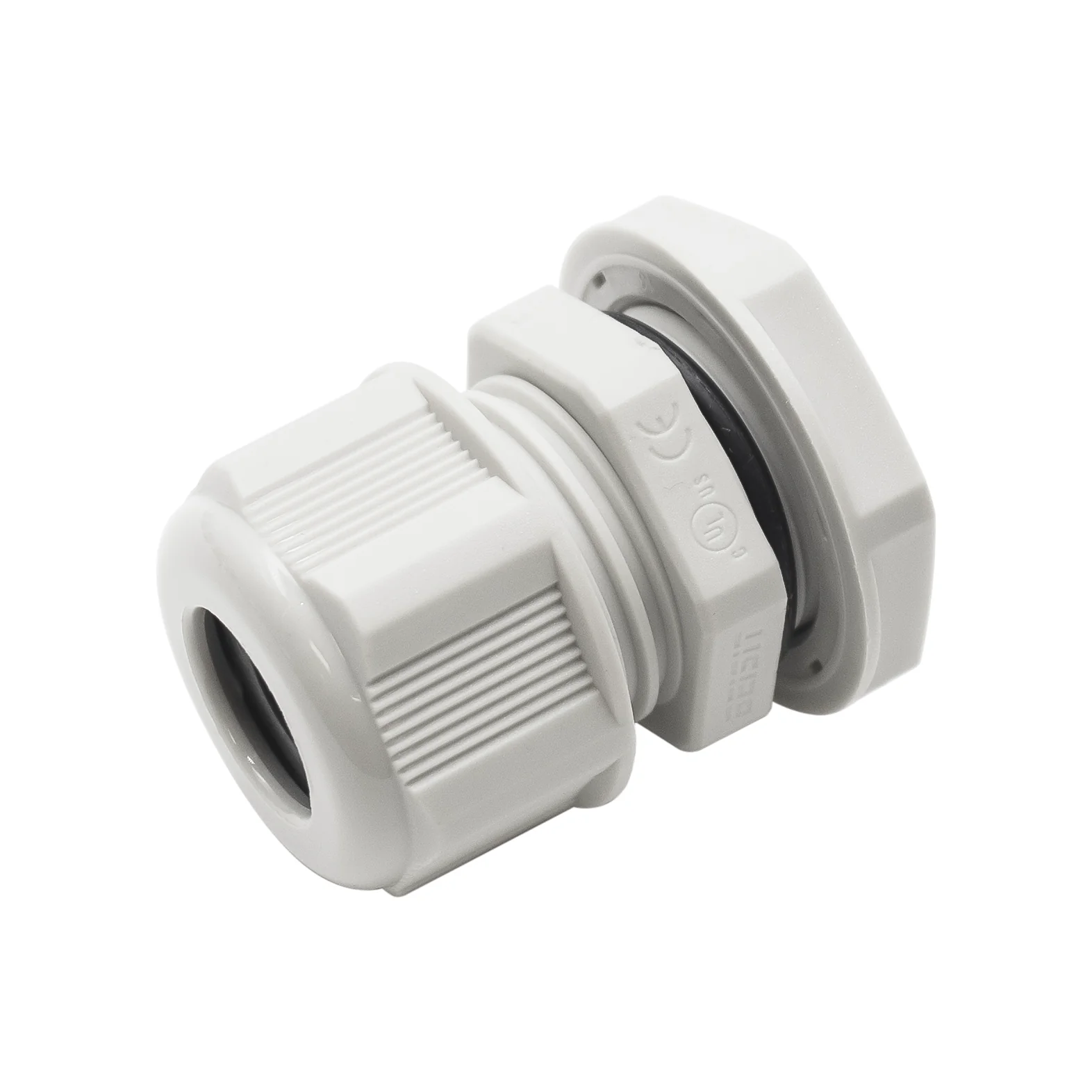 M2012GY - M20 x 1.5mm Metric Thread Nylon Cable Gland, Gray, Range: 1/4" to 1/2", UL Listed, IP68, IP69K - 1 Piece - Image 2
