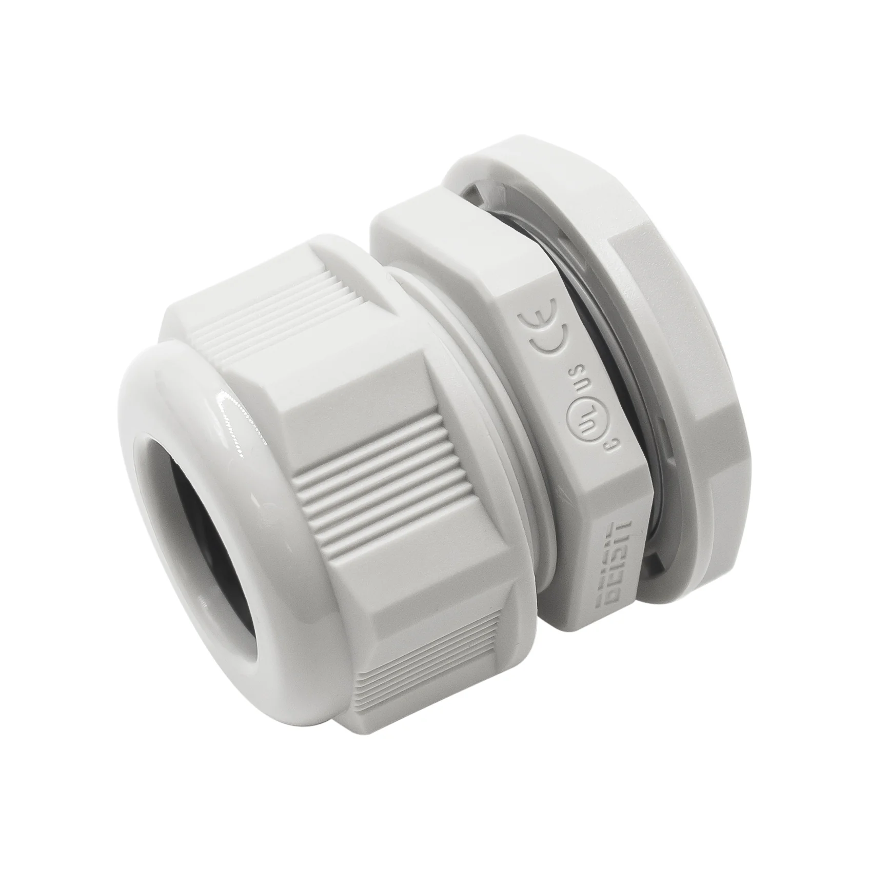 M2516GY - M25 x 1.5mm Metric Thread Nylon Cable Gland, Gray, Range: 3/8" to 5/8", UL Listed, IP68, IP69K - 1 Piece - Image 2