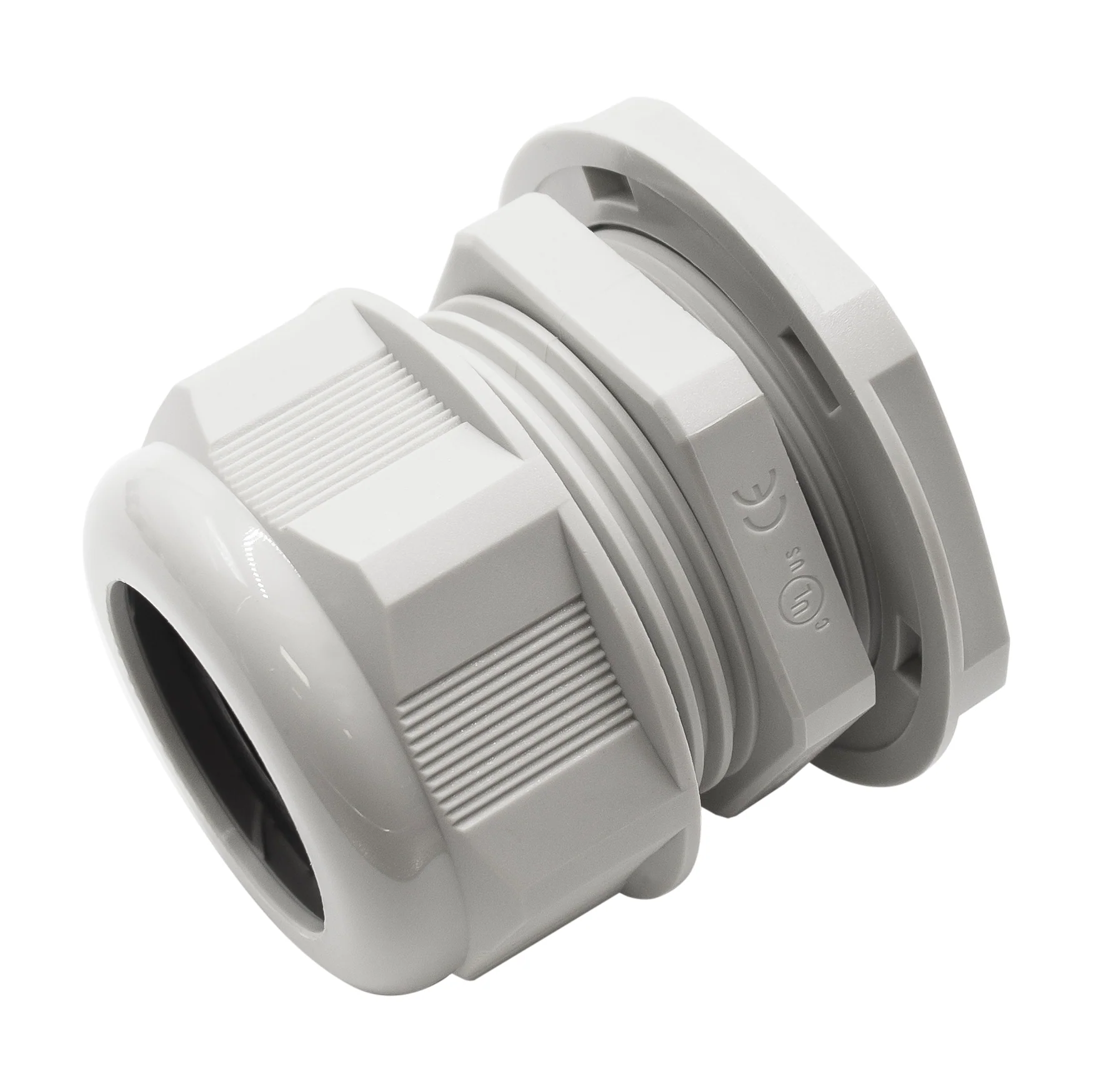 M4026GY - M40 x 1.5mm Metric Thread Nylon Cable Gland, Gray, Range: 13/16" to 1", UL Listed, IP68, IP69K - 1 Piece - Image 2