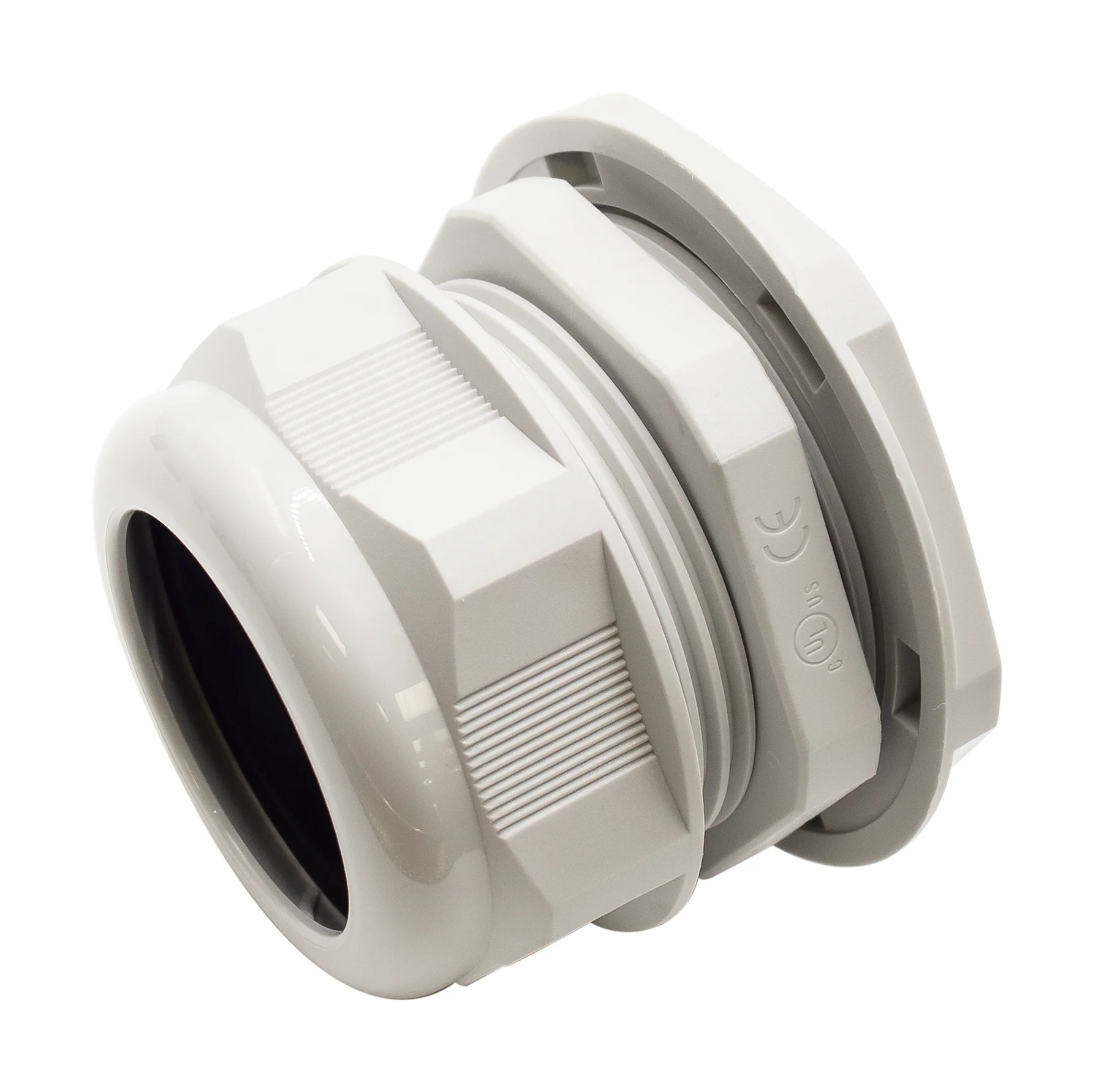 M6344GY - M63 x 1.5mm Metric Thread Nylon Cable Gland, Gray, Range: 1-7/16" to 1-3/4", UL Recognized, IP68 - Image 2