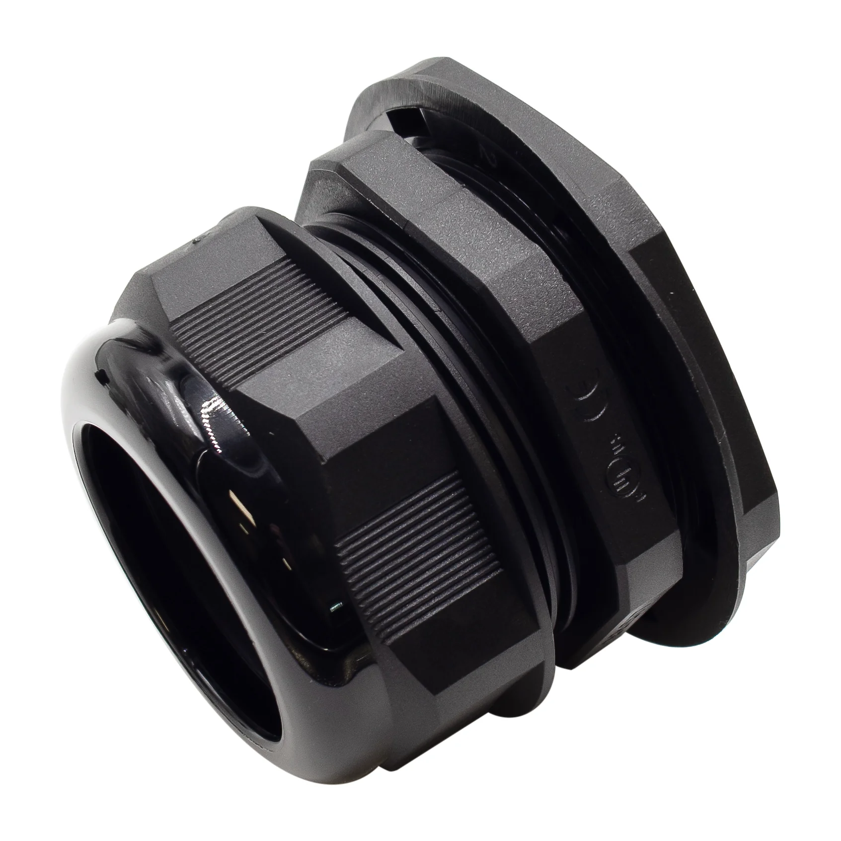 M6344B - M63 x 1.5mm Metric Thread Nylon Cable Gland, Black, Range: 1-7/16" to 1-3/4", UL Recognized, IP68 - Image 2