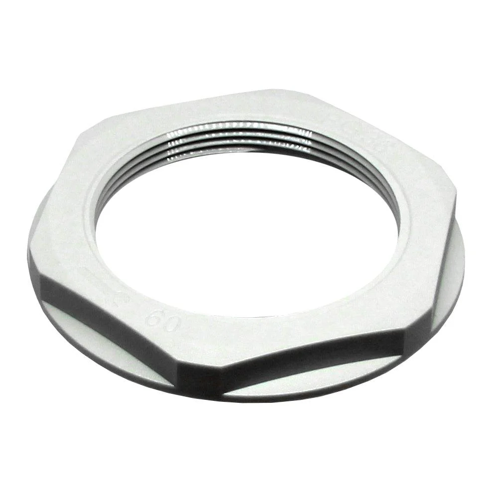 M63GY-LN - M63 Thread Nylon Lock Nut for Metric Cable Glands, Gray, UL Approved, 1 Piece