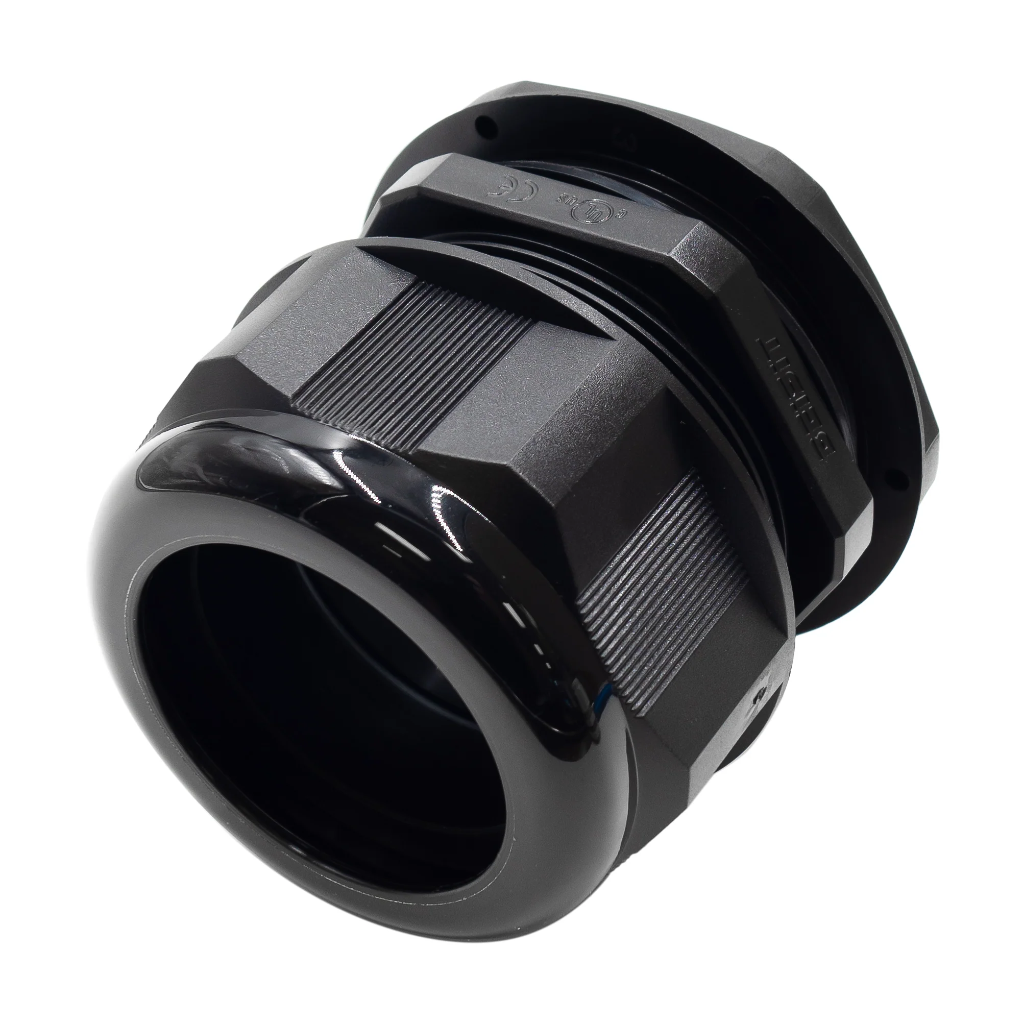 M7556B - M75 x 2mm Metric Thread Nylon Cable Gland, Black, Range: 1-7/8" to 2-3/16", UL Recognized, IP68, 1 Piece - Image 2