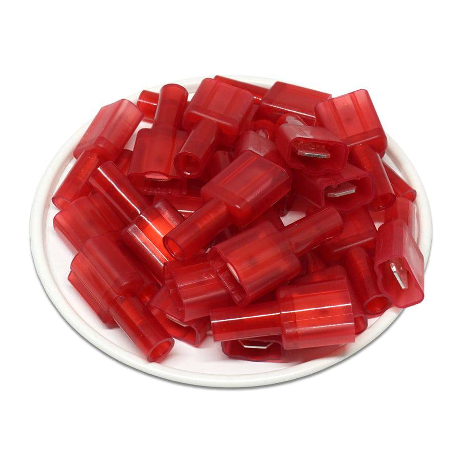MDFNS1-250 - 22 to 16 AWG Nylon Insulated Quick Disconnects, Male, Fully Insulated, 100 Pieces