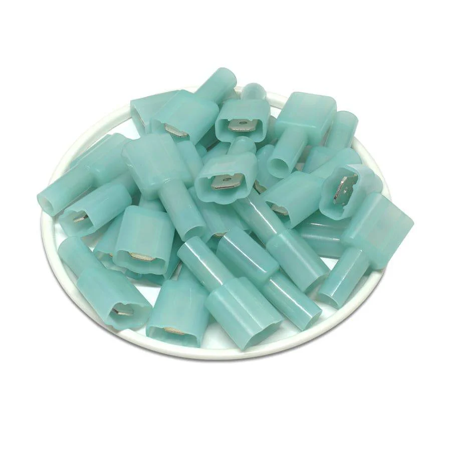 MDFNS2-250 - 16 to 14 AWG Nylon Insulated Quick Disconnects, Male, Fully Insulated, 100 Pieces