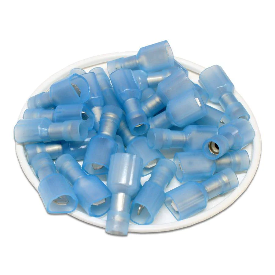 MDFNYD2-187(5) - Nylon Fully Insulated Double Crimp Quick Disconnects - 16-14 AWG - Male