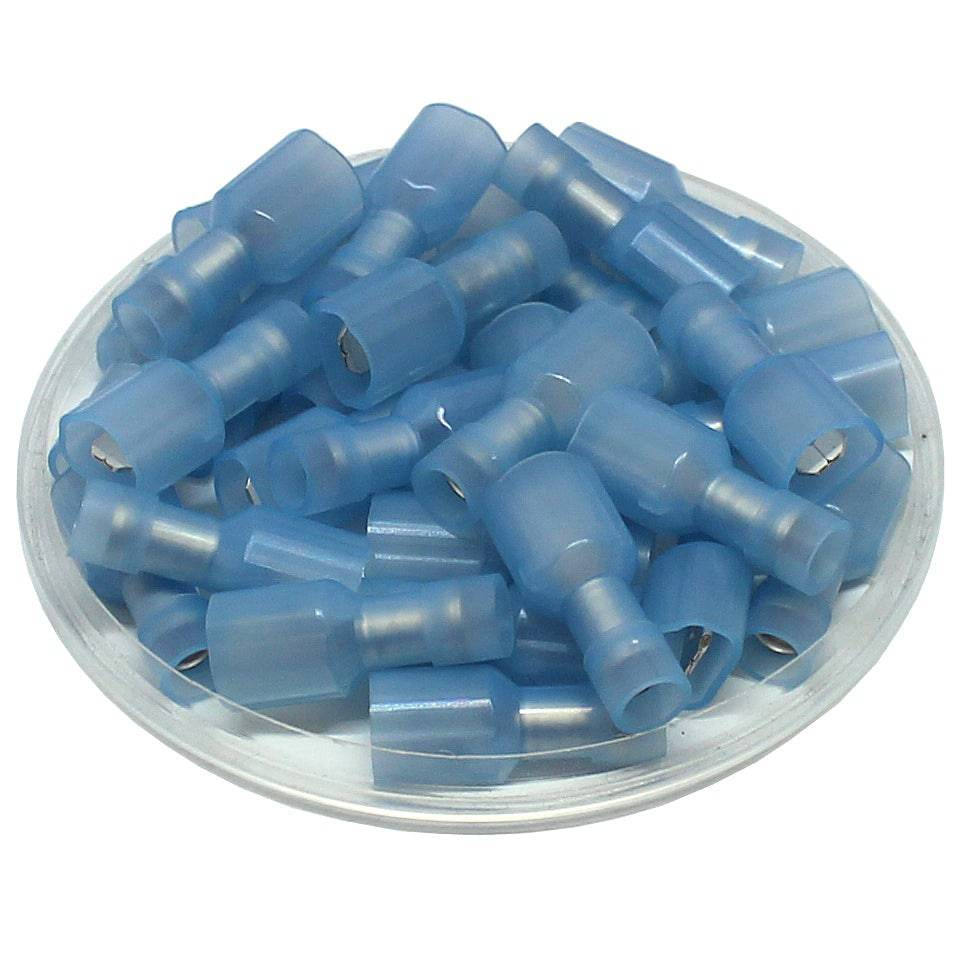 MDFNYD2-187(8) - Nylon Fully Insulated Double Crimp Quick Disconnects - 16-14 AWG - Male