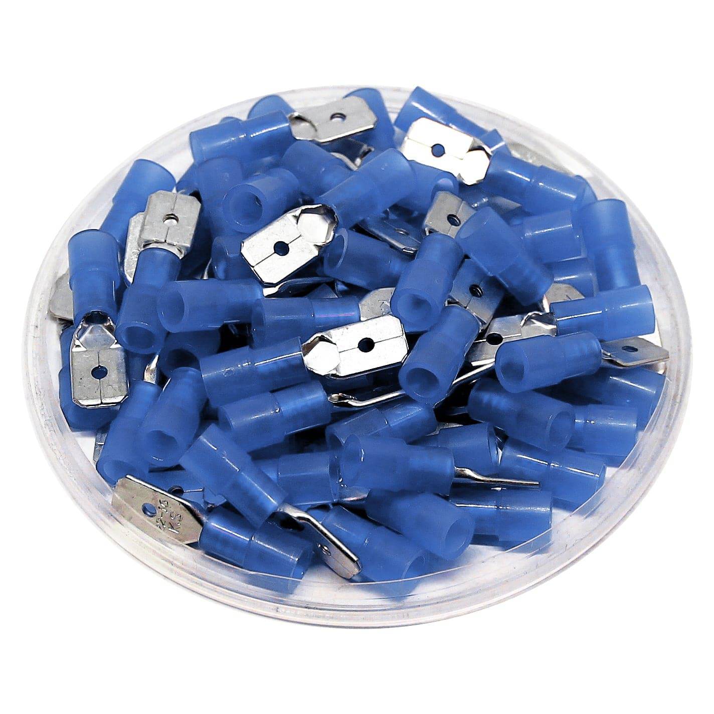 MDNY2-250 - 16 to 14 AWG Nylon Insulated Quick Disconnects, Male, Blue, 100 Pieces