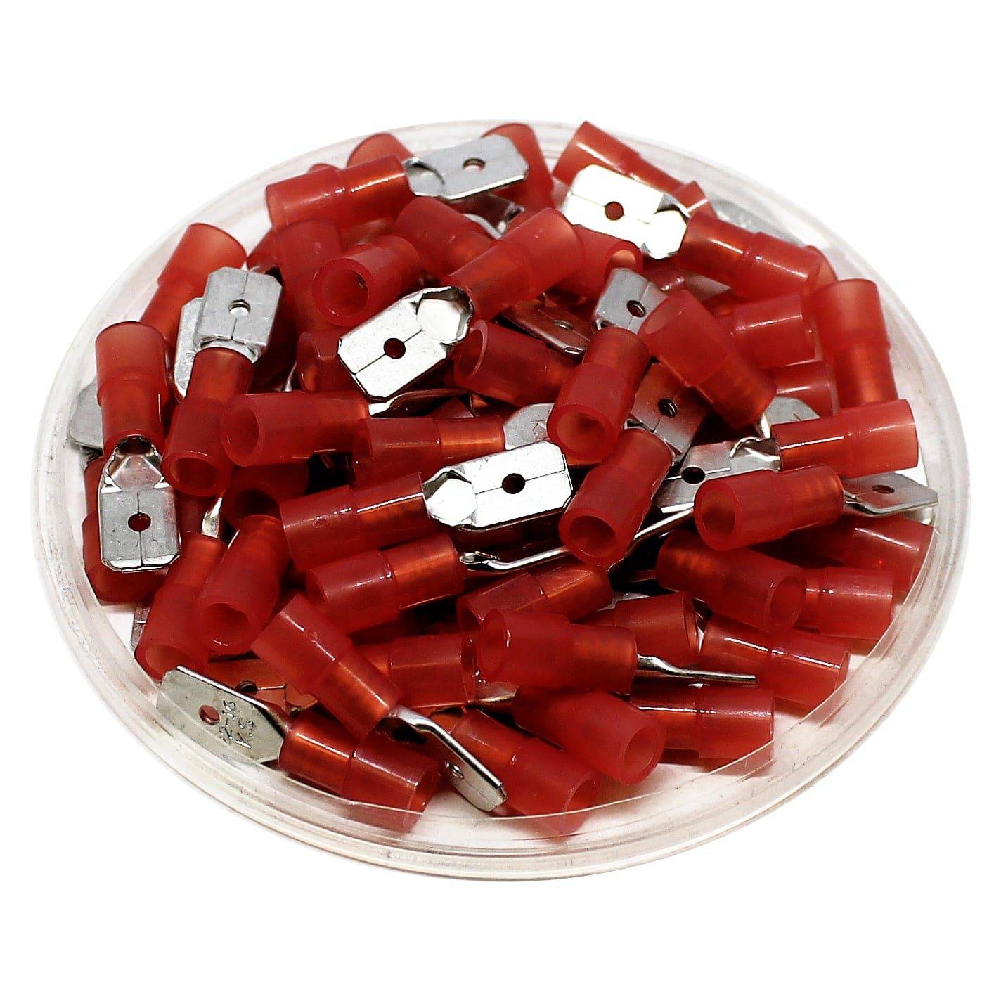 MDNYD1-250 - Nylon Insulated Male Quick Disconnect - Double Crimp - 22-16 AWG
