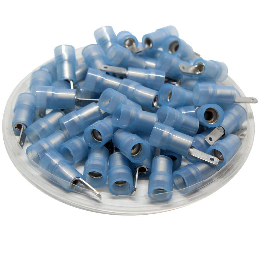MDNYD2-110(5) - Nylon Insulated Male Quick Disconnect - Double Crimp - 16-14 AWG
