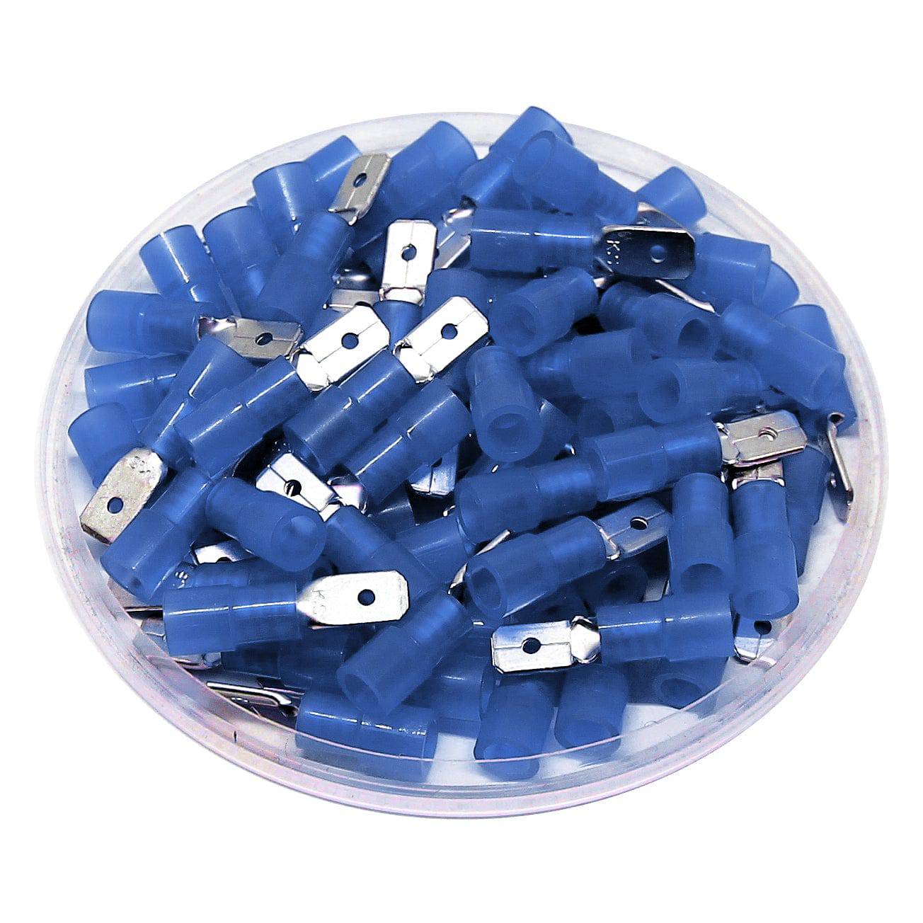 MDNYD2-187(5) - Nylon Insulated Male Quick Disconnect - Double Crimp - 16-14 AWG
