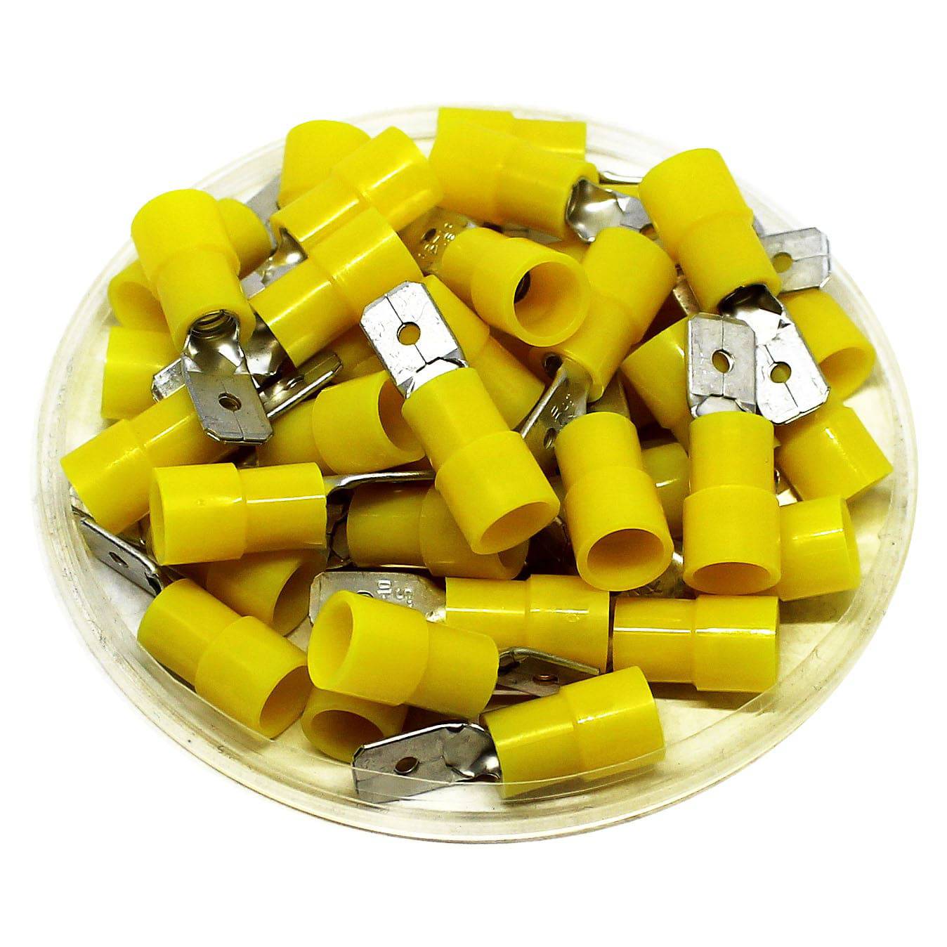 MDNYD5-250 - Nylon Insulated Male Quick Disconnect - Double Crimp - 12-10 AWG