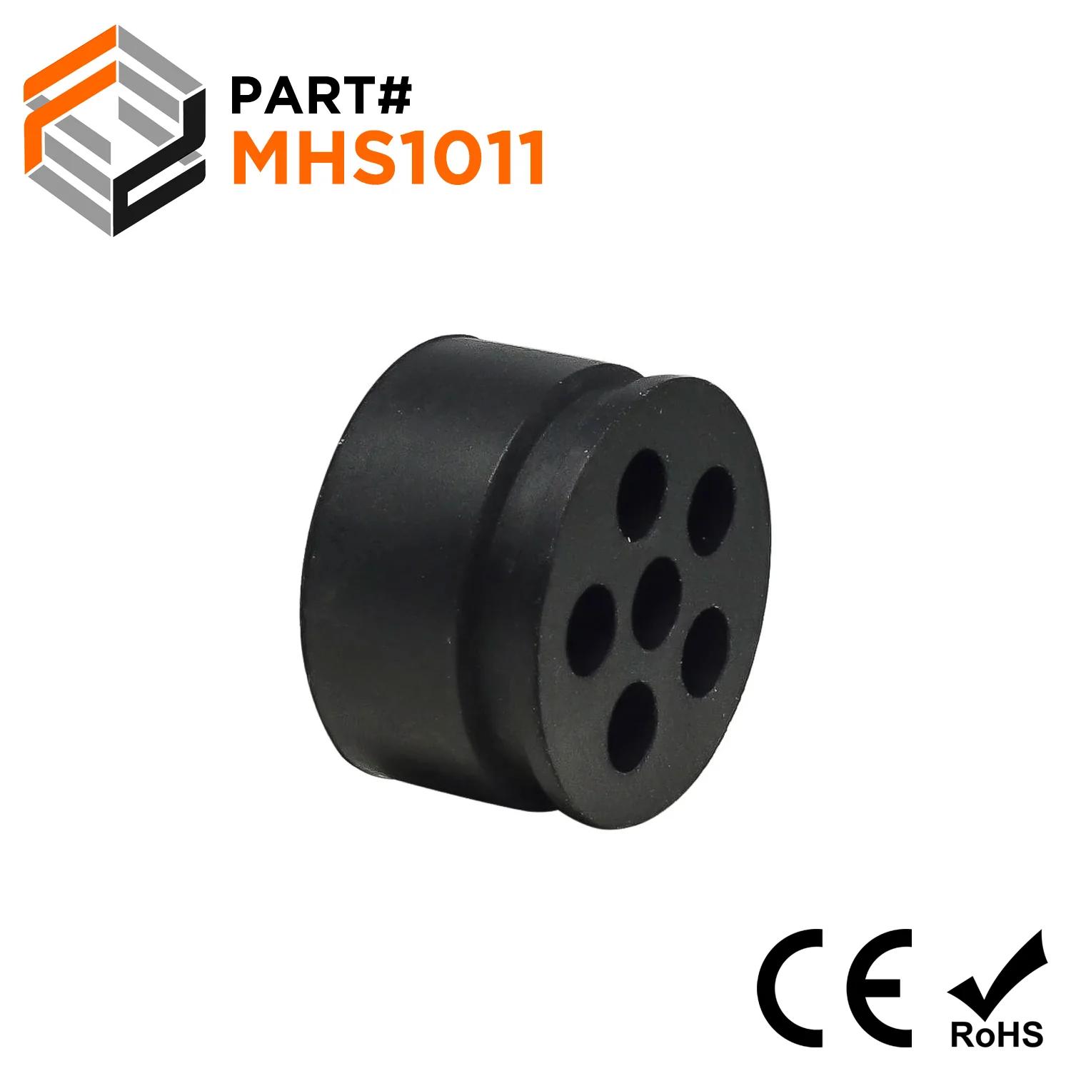 MHS1011 - Cable Gland Multi Hole Seals, Sizes: NPT1/2", PG13.5, M20S, 6-Hole x 3.2mm, IP68, 1 Piece