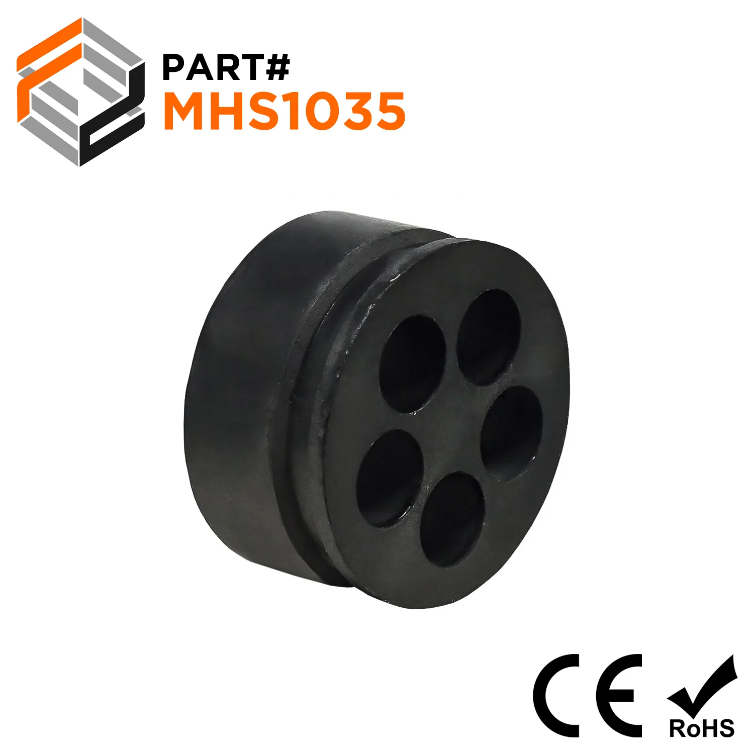 MHS1035 - Cable Gland Multi Hole Seals, Sizes: NPT3/4", PG21, M25, 5-Hole x 6mm, IP68, 1 Piece