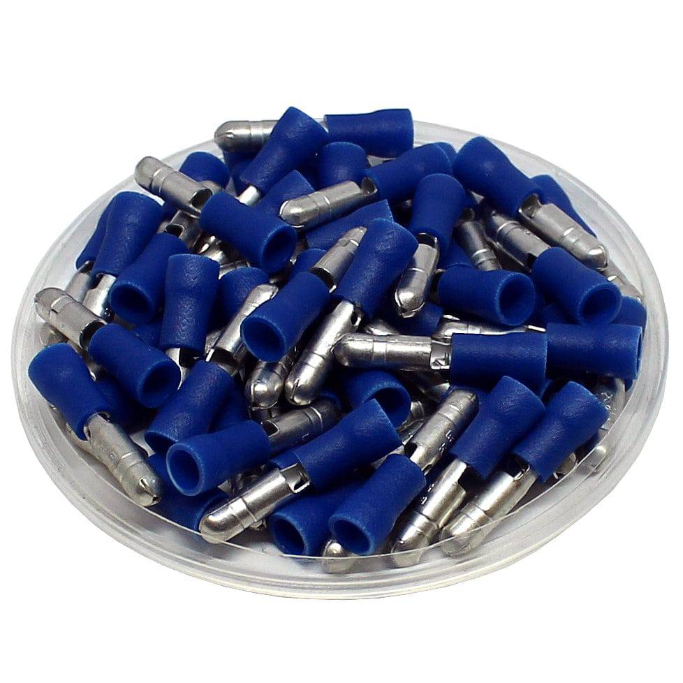 16-14 AWG Vinyl Insulated Bullet Connectors, Male, 0.156" Width, Standard Crimp, 100 Pieces - MPVL2-156