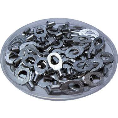 MSRNB1-3753 - 22 to 16 AWG Non Insulated Multi-Stud Ring Terminals, Stud Sizes: #6, #8, #10, 100 Pieces