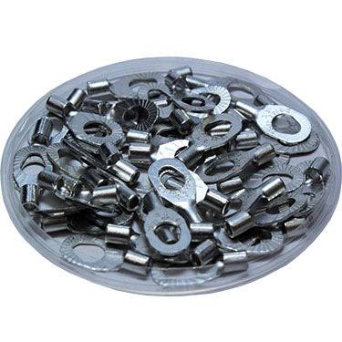 MSRNB2-3753 - 16 to 14 AWG Non Insulated Multi-Stud Ring Terminals, Stud Sizes: #6, #8, #10, 100 Pieces
