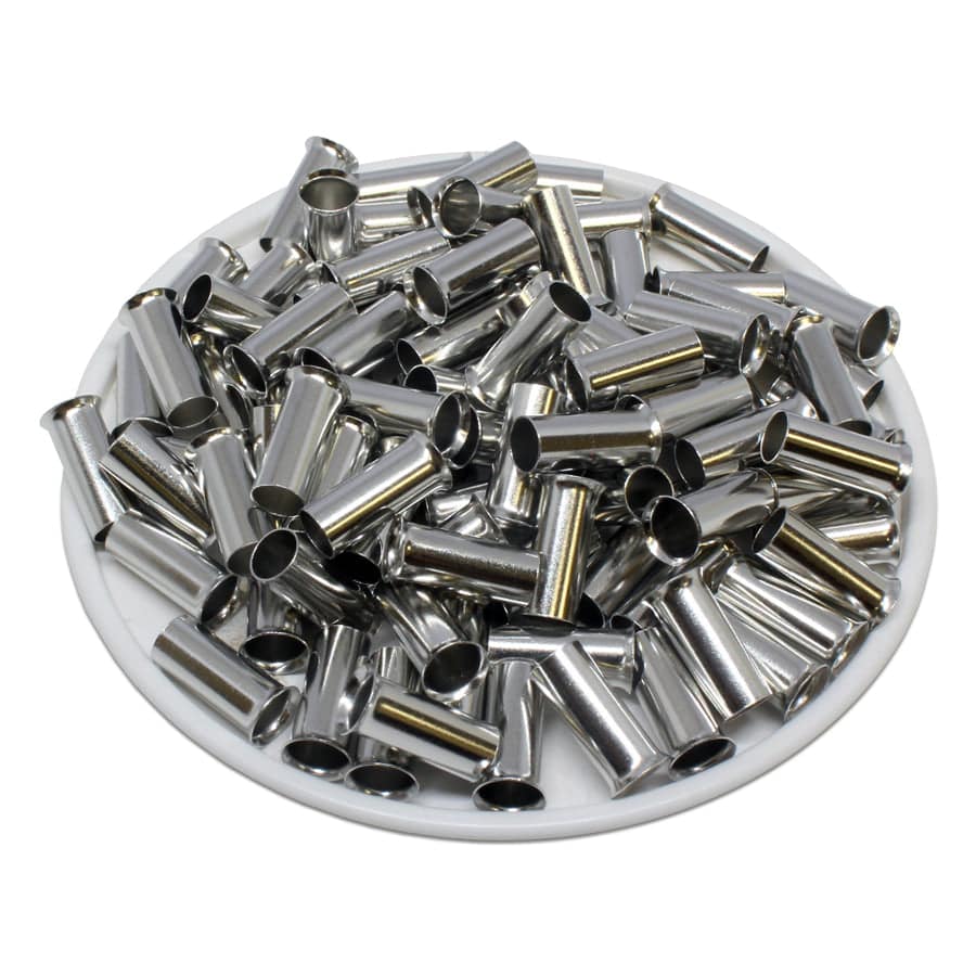 N100012 - 8 AWG Non Insulated Wire Ferrules, 12mm Pin, UL Recognized, 250 Pieces