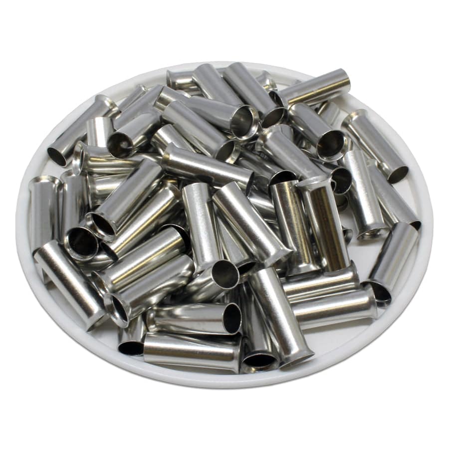 N100016 - 8 AWG Non Insulated Wire Ferrules, 16mm Pin, UL Recognized, 250 Pieces