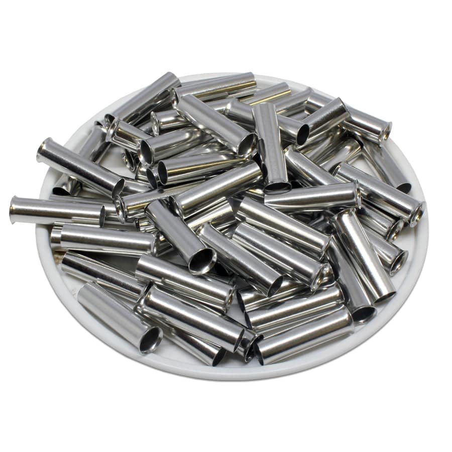 N100018 - 8 AWG Non Insulated Wire Ferrules, 18mm Pin, UL Recognized, 250 Pieces