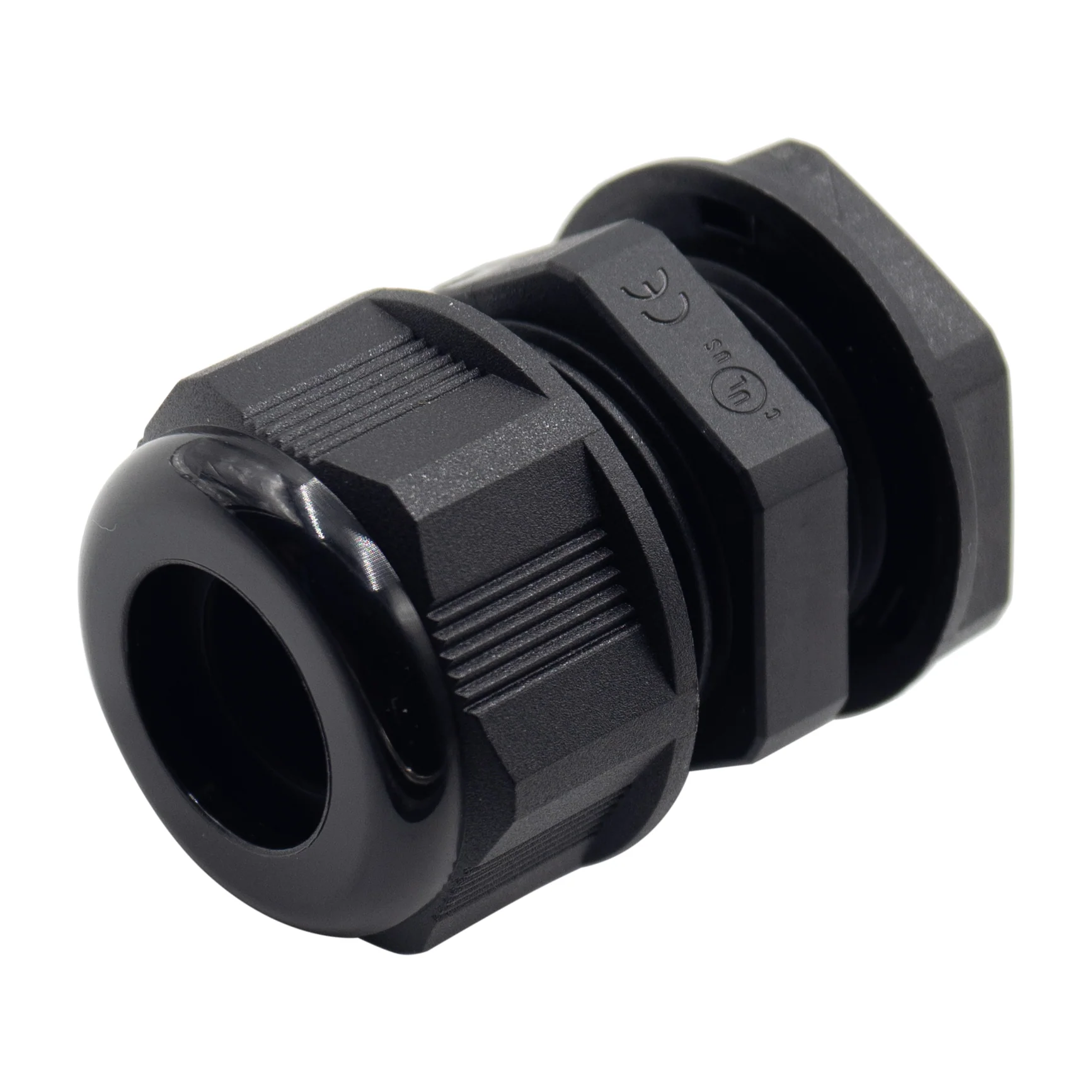 N12712B - 1/2" NPT Thread Nylon Cable Gland, Black, Range: 1/4" to 1/2", UL Listed, IP68, IP69K - 1 Piece - Image 2