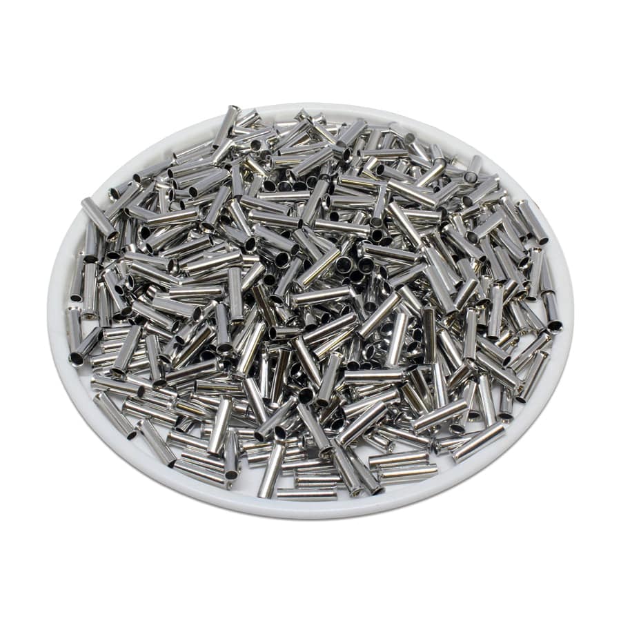 N15008 - 16AWG Non Insulated Wire Ferrules, 8mm Pin, UL Recognized, 1000 Pieces