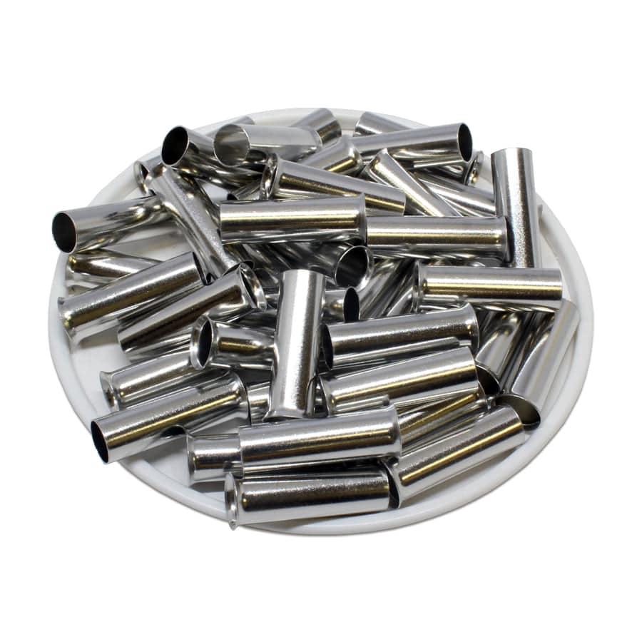 N160020 - 6 AWG Non Insulated Wire Ferrules, 20mm Pin, UL Recognized, 250 Pieces