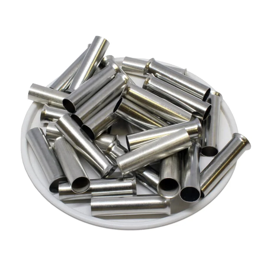 N160025 - 6 AWG Non Insulated Wire Ferrules, 25mm Pin, UL Recognized, 250 Pieces
