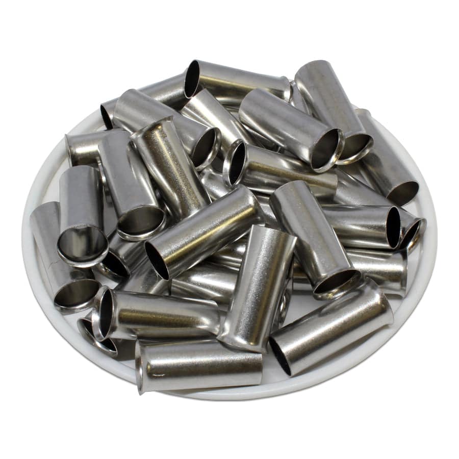 N250020 - 4 AWG Non Insulated Wire Ferrules, 20mm Pin, UL Recognized, 100 Pieces