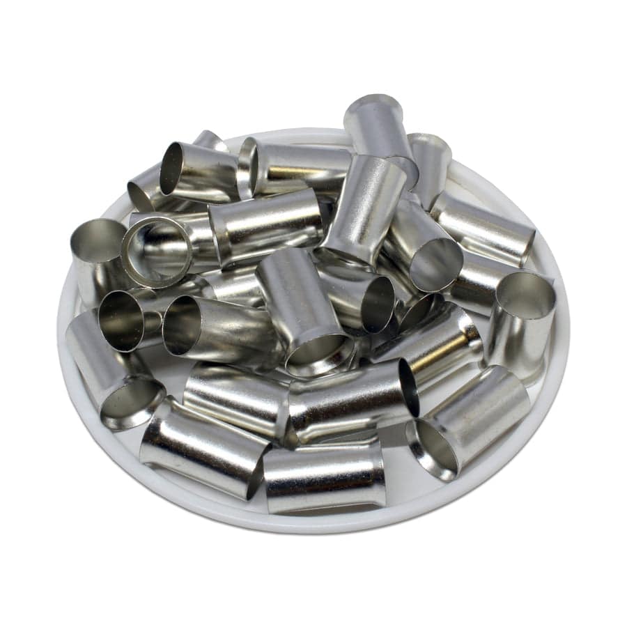 N350016 - 2 AWG Non Insulated Wire Ferrules, 16mm Pin, UL Recognized, 100 Pieces
