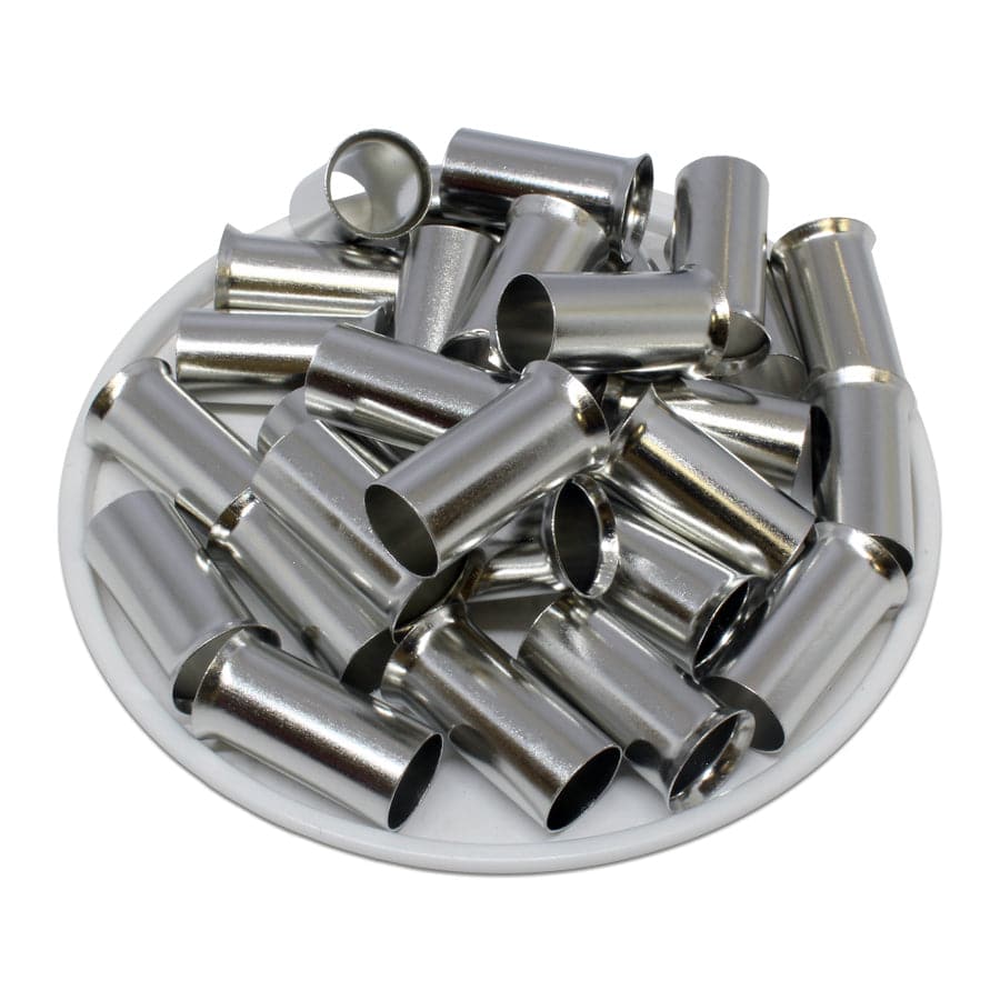 N350018 - 2 AWG Non Insulated Wire Ferrules, 18mm Pin, UL Recognized, 100 Pieces