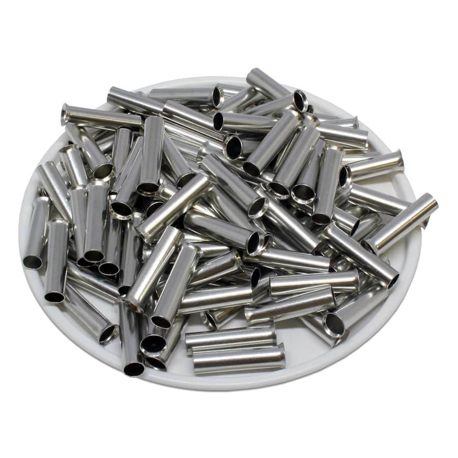 N60016 - 10 AWG Non Insulated Wire Ferrules, 16mm Pin, 250 Pieces