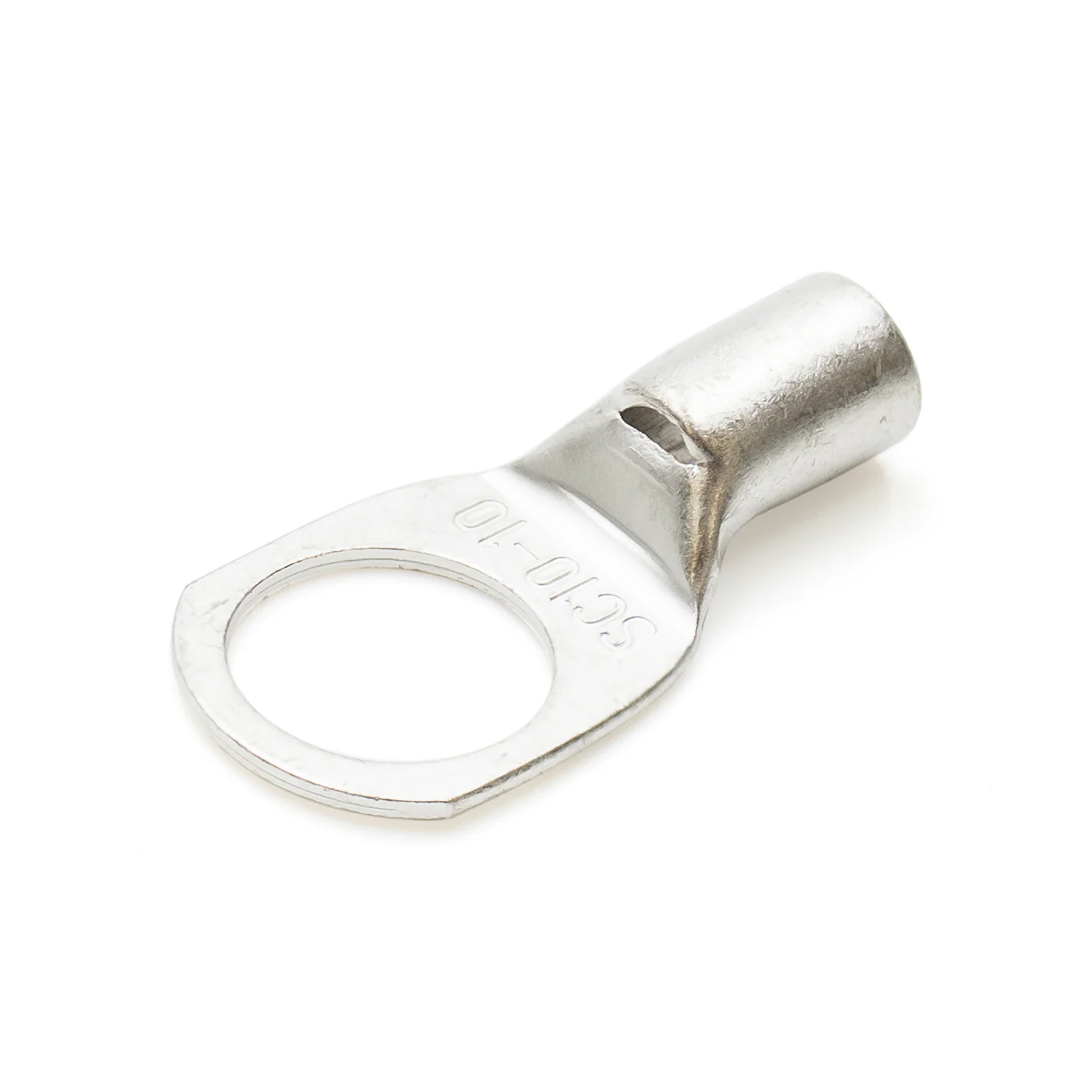 SCH1010 - 8 AWG Non Insulated Tubular Ring Lug, 3/8" Stud, 50 Pieces - Image 2