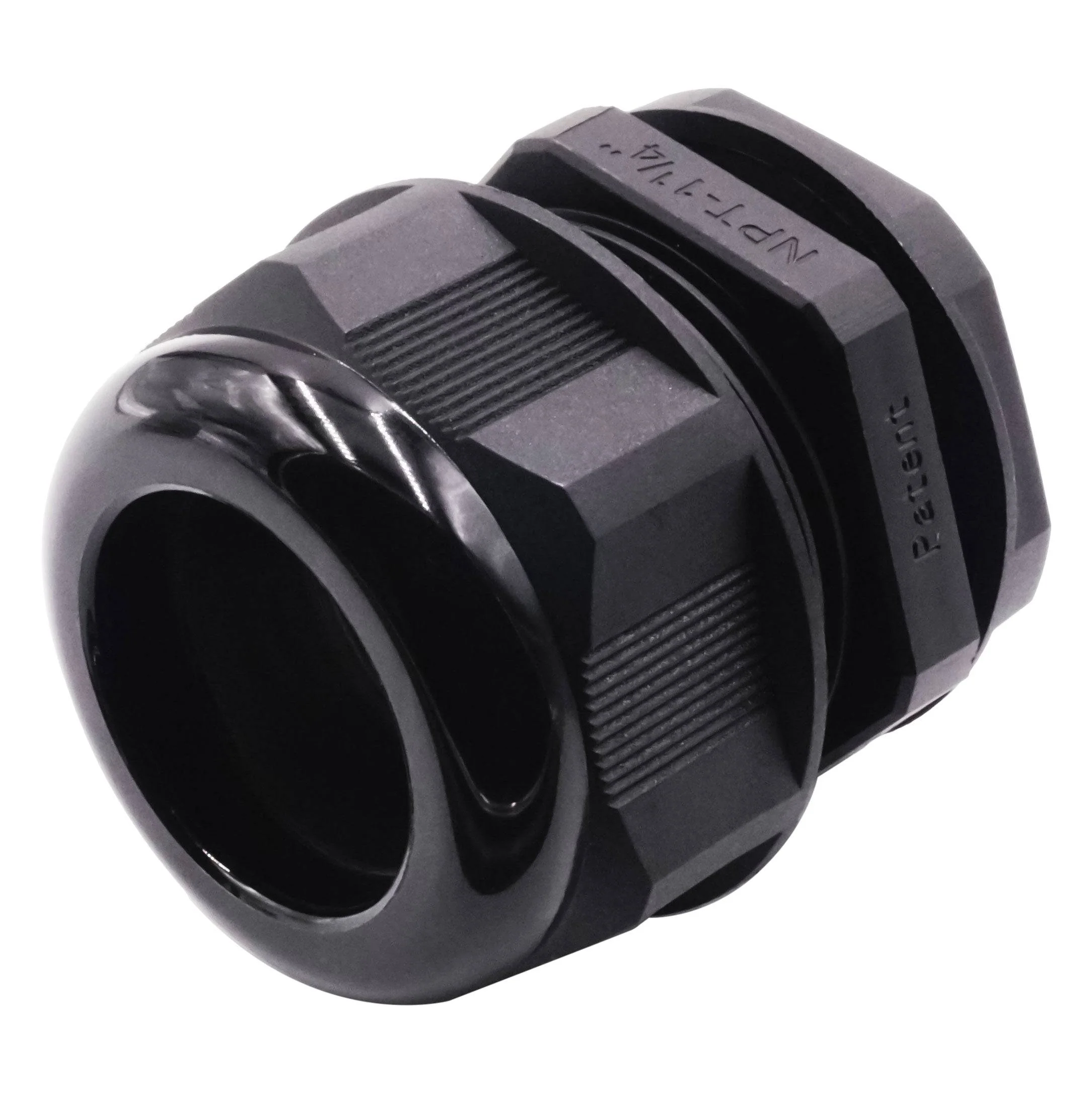 N11432B - 1 1/4" NPT Thread Nylon Cable Gland, Black, Range: 7/8" to 1-1/4", UL Listed, IP68, IP69K - 1 Piece - Image 2