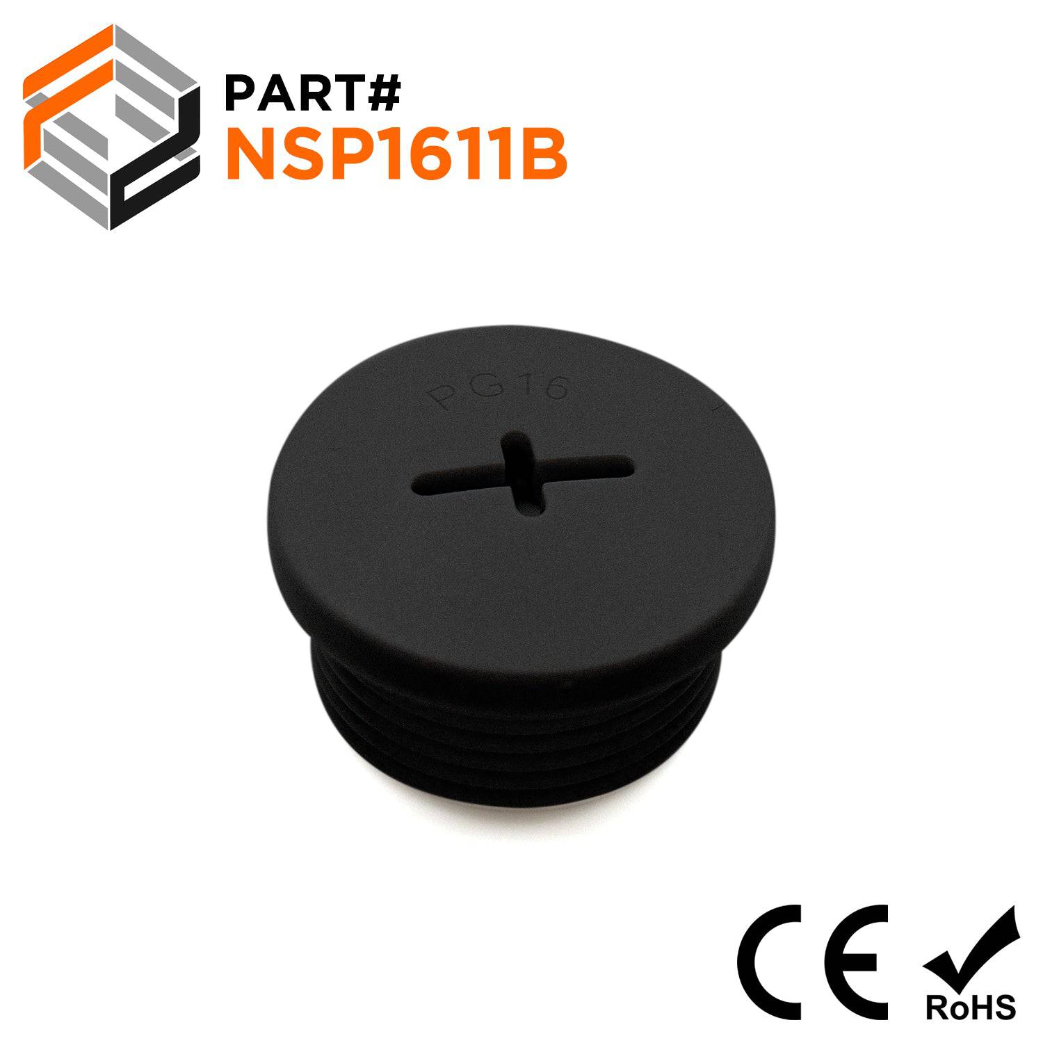 NSP1611B - PG16 Nylon Screw Plug - Black