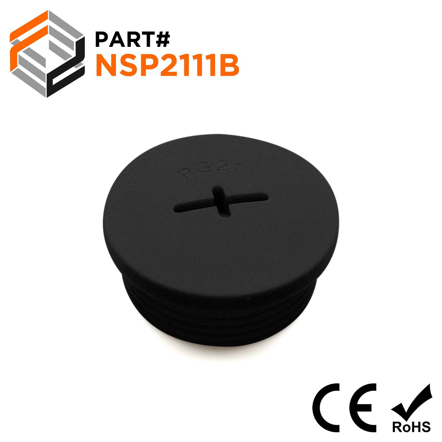 NSP2111B - PG21 Nylon Screw Plug - Black
