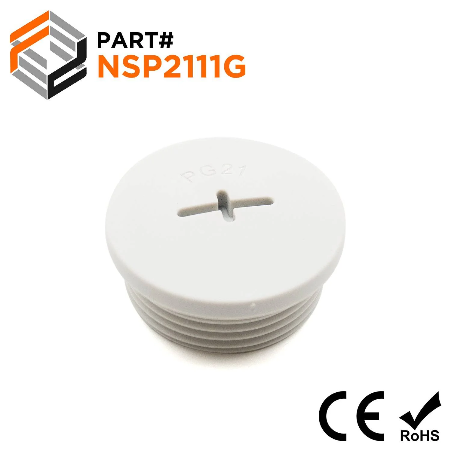 NSP2111G - PG21 Nylon Screw Plug - Gray