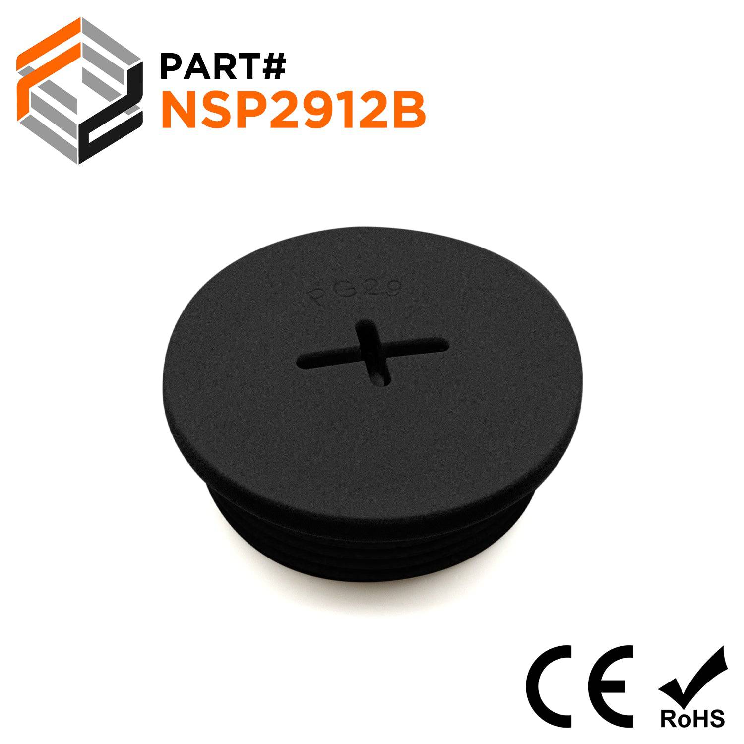 NSP2912B - PG29 Nylon Screw Plug - Black
