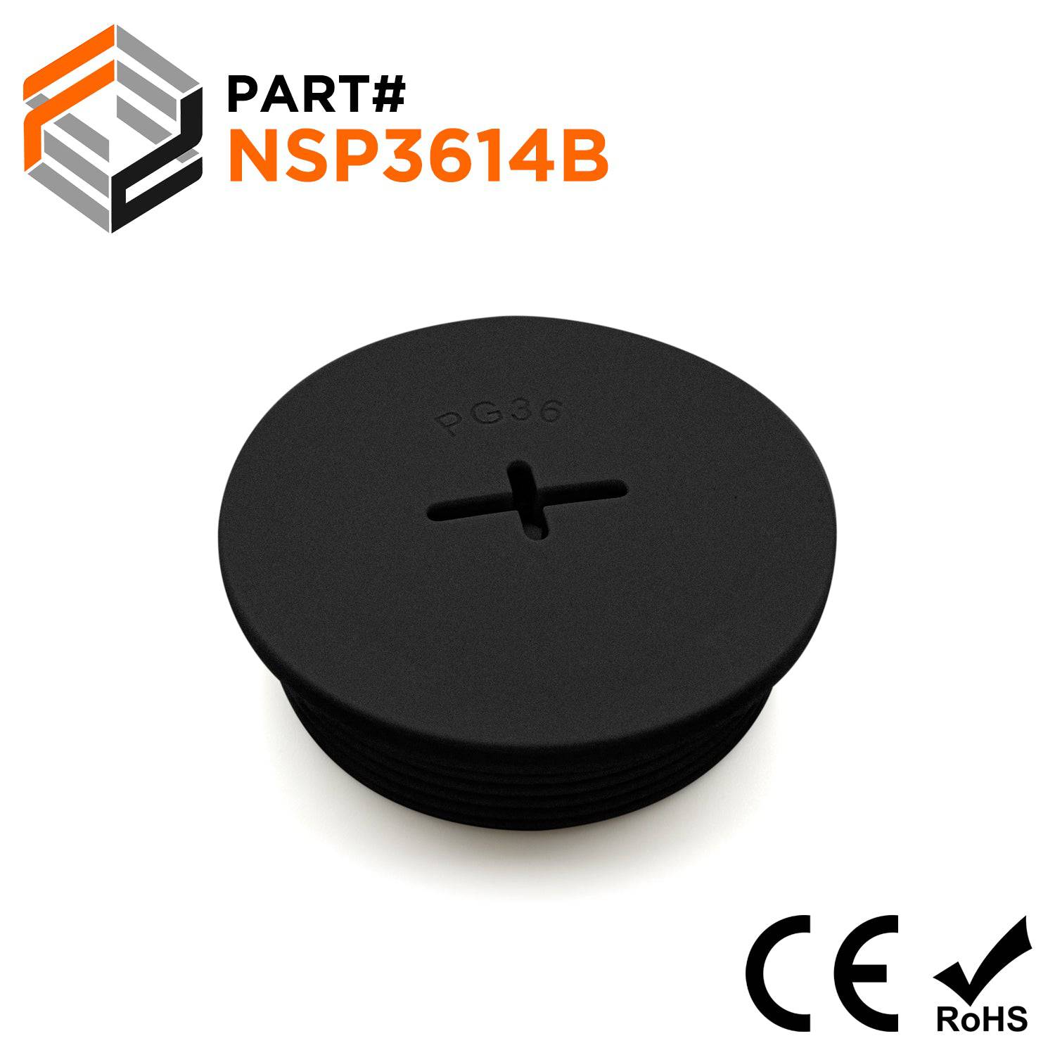 NSP3614B - PG36 Nylon Screw Plug - Black