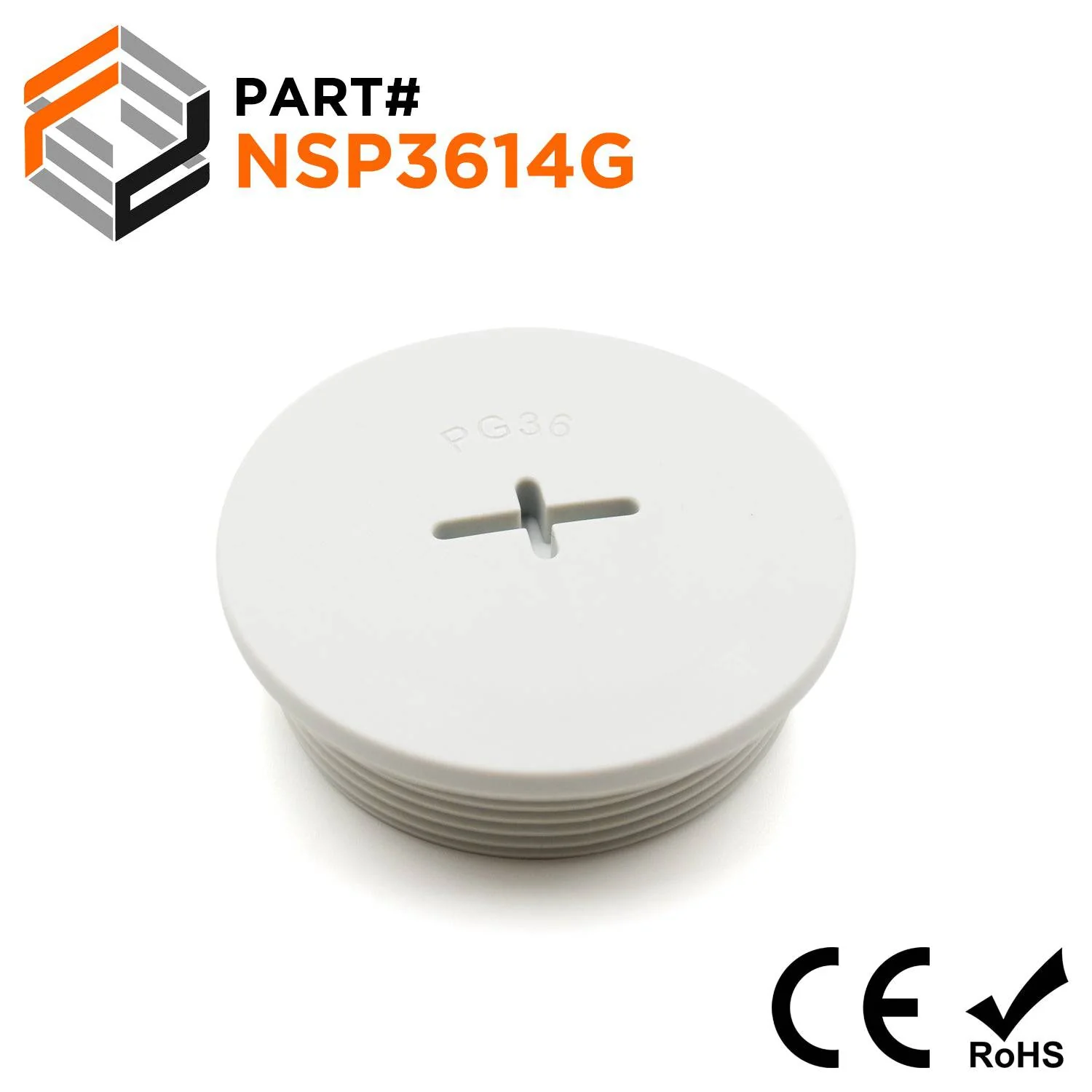 NSP3614G - PG36 Nylon Screw Plug - Gray